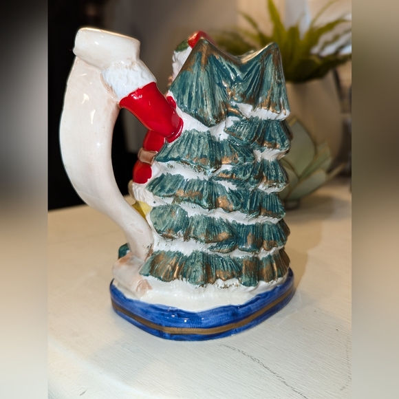 Vintage 1993 Fitz & Floyd Omnibus OCI Christmas Heritage Santa Candle Holder - Picture 4 of 6